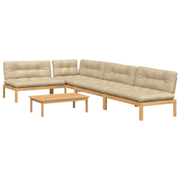 vidaXL Ensemble de canapé de jardin 5 pièces en palettes avec coussins bois d'acacia