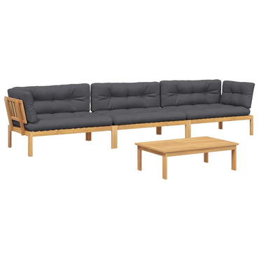 vidaXL 4-tlg. Garten-Sofagarnitur aus Paletten mit Kissen Akazienholz