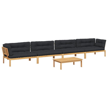 vidaXL Ensemble de canapé de jardin 5 pièces en palettes avec coussins bois d'acacia