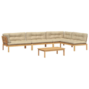 vidaXL Ensemble de canapé de jardin 5 pièces en palettes avec coussins bois d'acacia