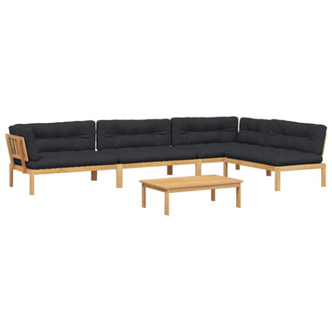 vidaXL Ensemble de canapé de jardin 5 pièces en palettes avec coussins bois d'acacia