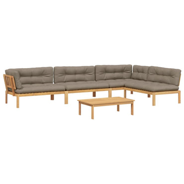 vidaXL Ensemble de canapé de jardin 5 pièces en palettes avec coussins bois d'acacia