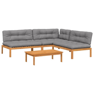 vidaXL Ensemble de canapés de jardin 4 pièces en palettes avec coussins Bois d'acacia