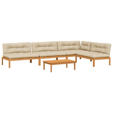 vidaXL Ensemble de canapé de jardin 5 pièces en palettes avec coussins bois d'acacia