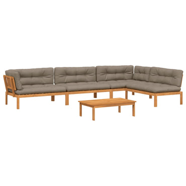 vidaXL Ensemble de canapé de jardin 5 pièces en palettes avec coussins bois d'acacia