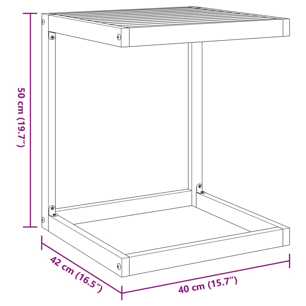 vidaXL C-Tisch 42x40x50 cm Massivholz Akazie