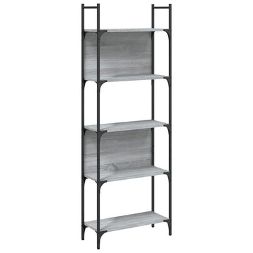vidaXL Bücherregal 5 Böden Grau Sonoma 60,5x24x166,5 cm Holzwerkstoff