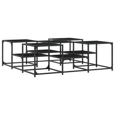 vidaXL Table basse noire 121x121x40 cm aggloméré