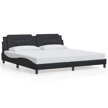 vidaXL Cadre de lit sans matelas "Zadar" Noir 193x203 cm Similicuir