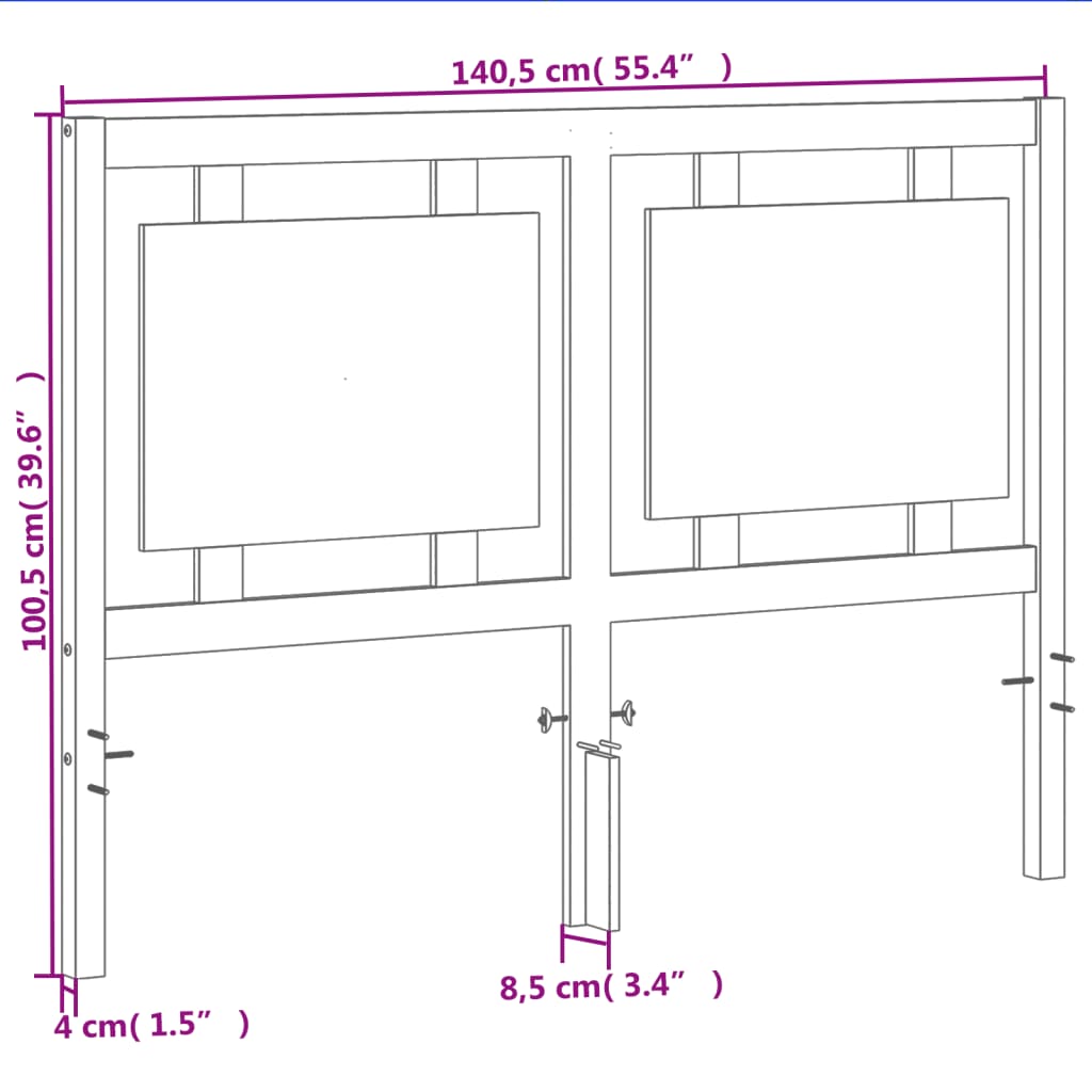 vidaXL Kopfteil Wachsbraun 135 cm Massivholz Kiefer