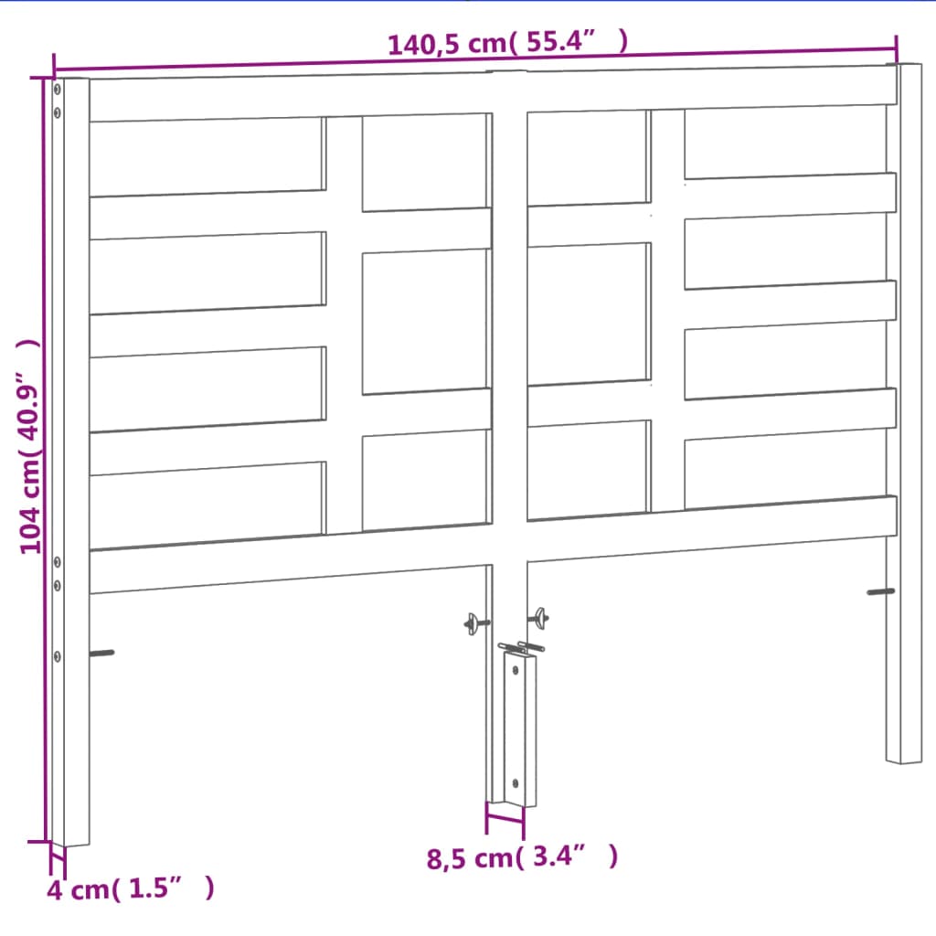 vidaXL Kopfteil Wachsbraun 135 cm Massivholz Kiefer