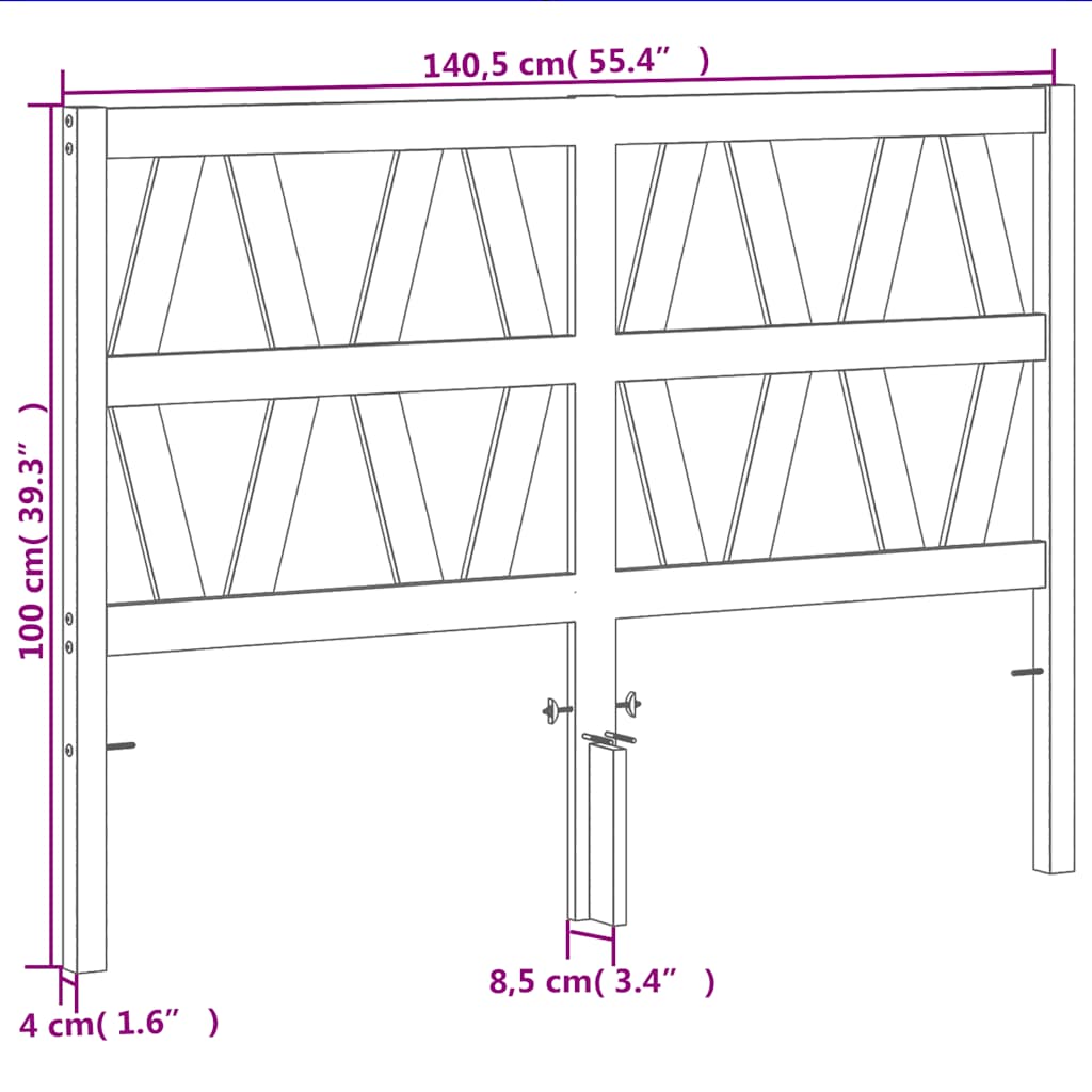 vidaXL Kopfteil Wachsbraun 135 cm Massivholz Kiefer