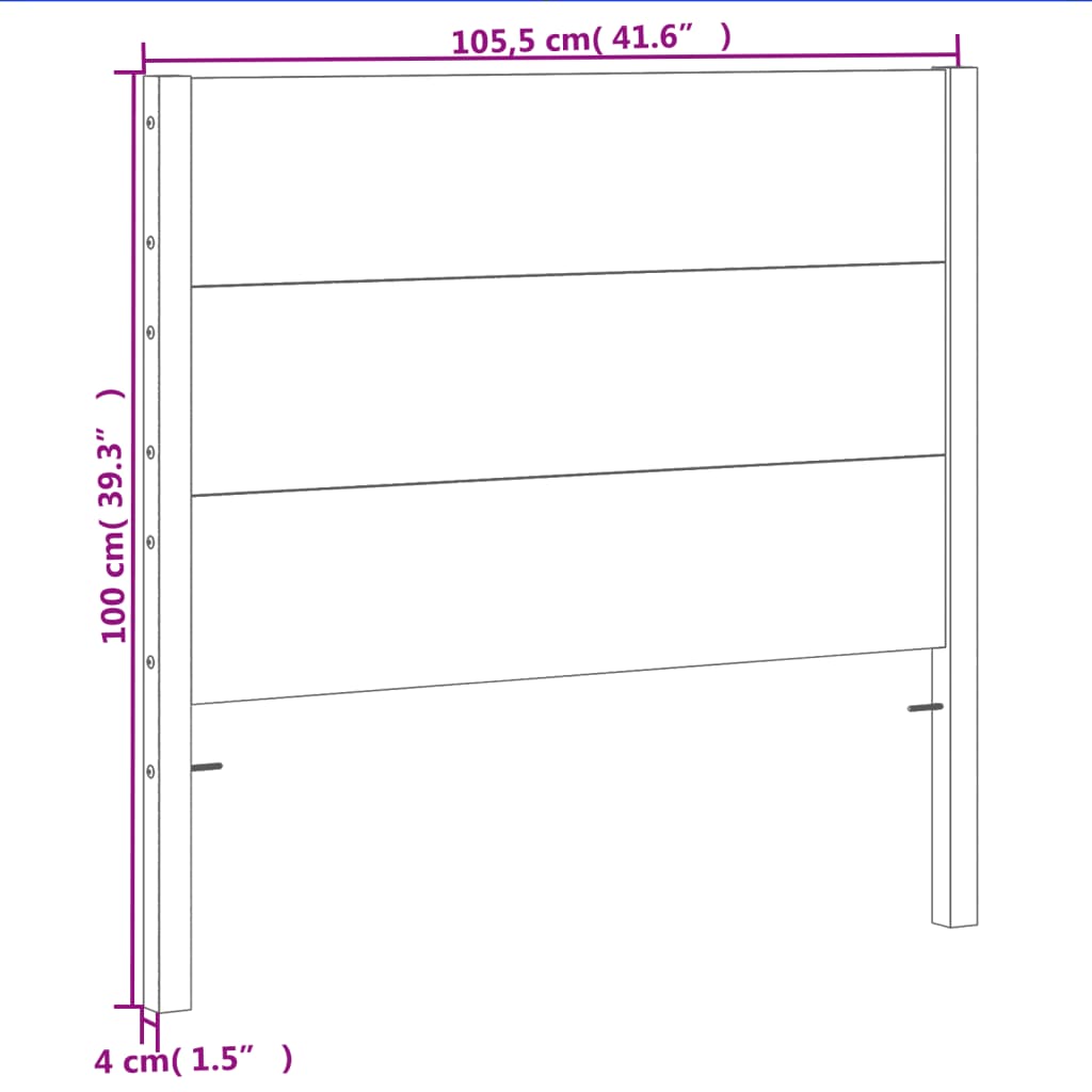 vidaXL Kopfteil Wachsbraun 100 cm Massivholz Kiefer