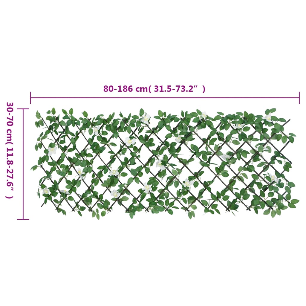 vidaXL Treillis avec feuilles de lierre artificielles 5 pcs Extensible 186x30 cm