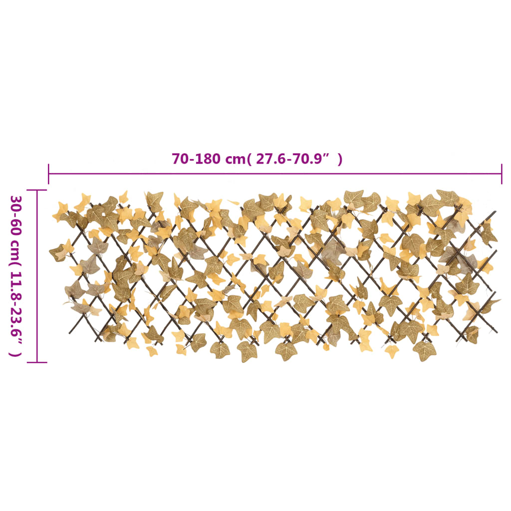 vidaXL Treillis extensible avec feuilles d'érable artificielles 180x60 cm