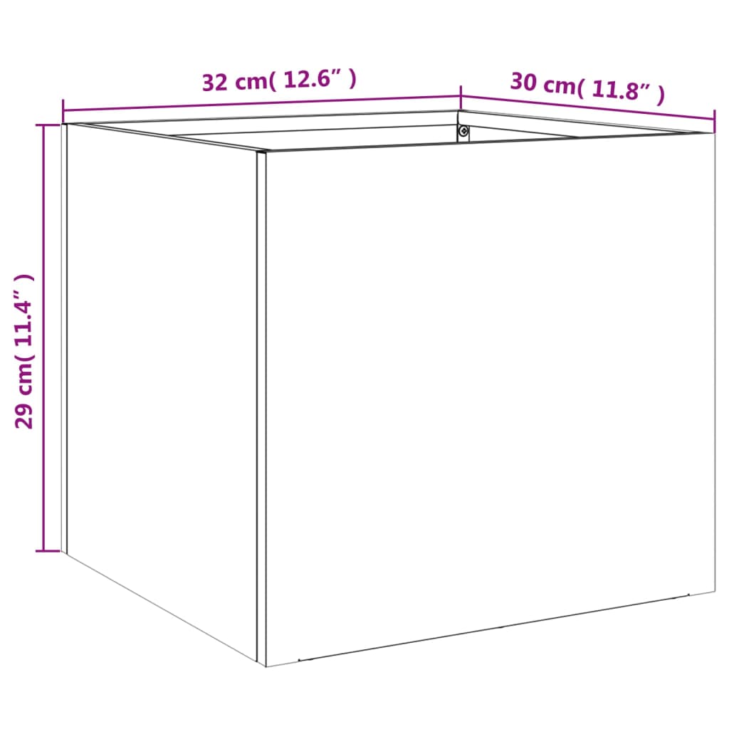 vidaXL Pflanzkübel 2 Stk. Schwarz 32x30x29 cm Stahl