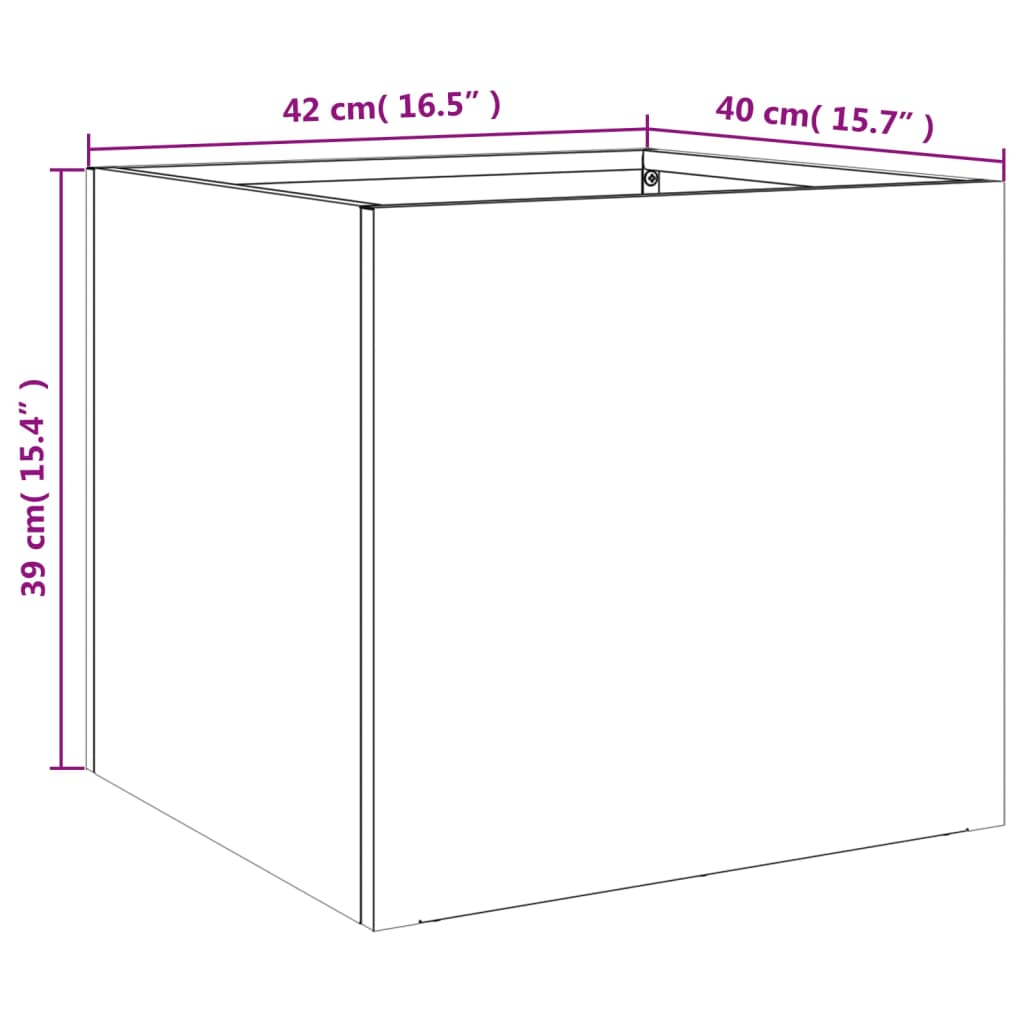 vidaXL Pflanzkübel 2 Stk. Weiß 42x40x39 cm Stahl