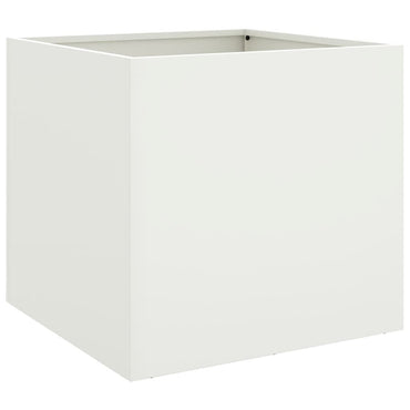 vidaXL Pflanzkübel Weiß 49x47x46 cm Stahl