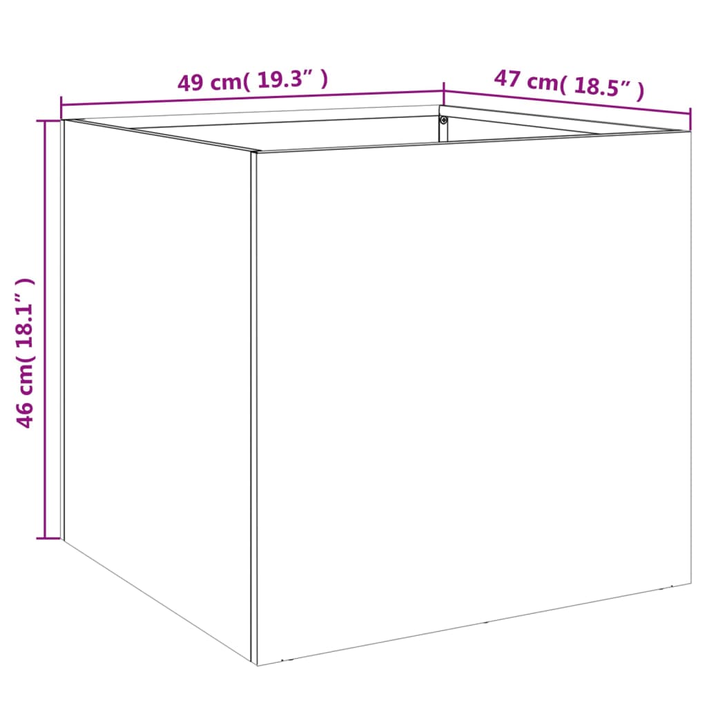 vidaXL Pflanzkübel 2 Stk. Weiß 49x47x46 cm Stahl