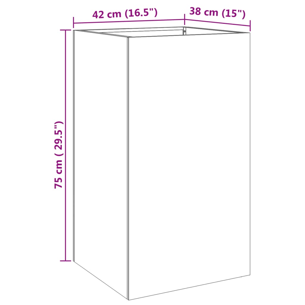vidaXL Jardinière argentée 42x38x75 cm en acier inoxydable