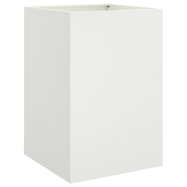 vidaXL Pflanzkübel Weiß 52x48x75 cm Stahl