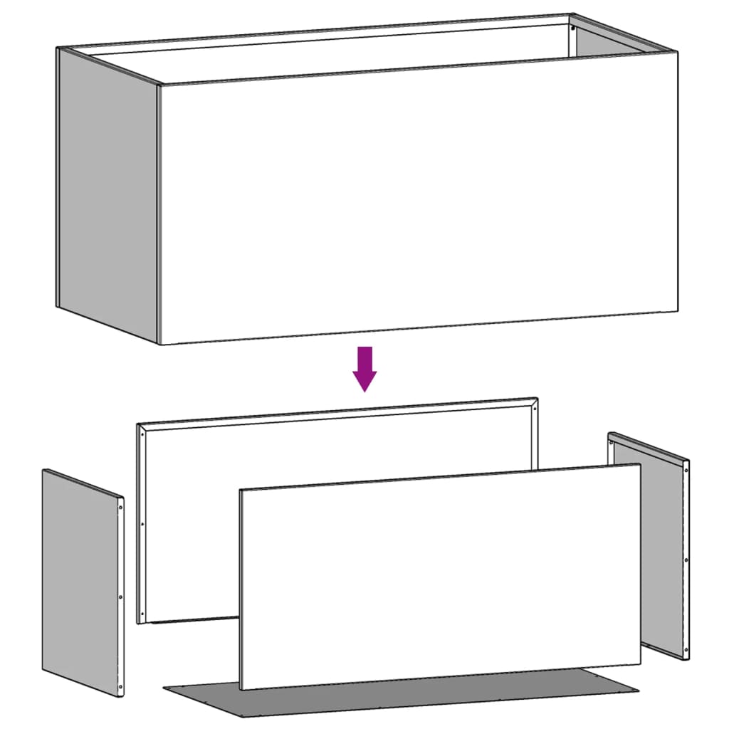 vidaXL Pflanzkübel Anthrazit 62x30x29 cm Stahl
