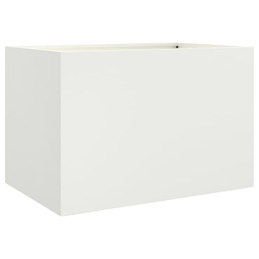 vidaXL Pflanzkübel Weiß 62x40x39 cm Stahl