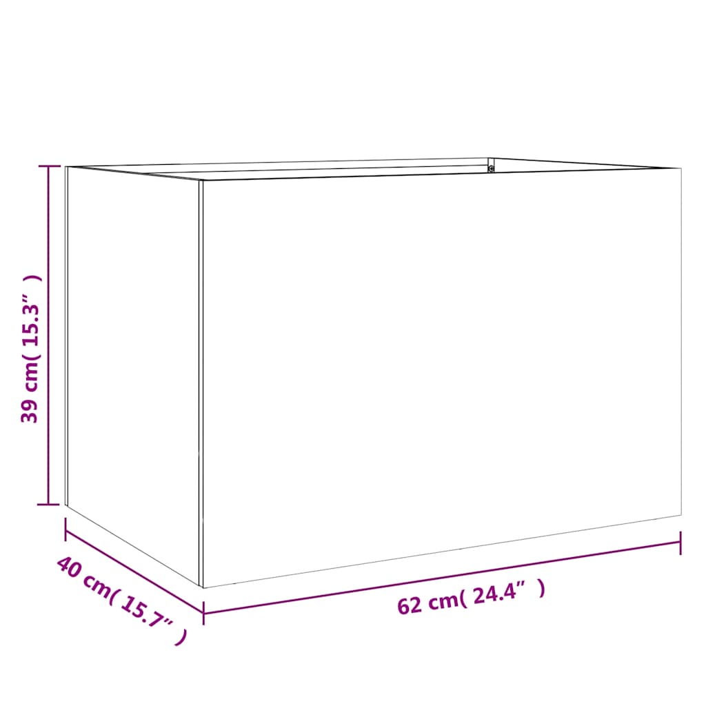 vidaXL Pflanzkübel Silbern 62x40x39 cm Edelstahl