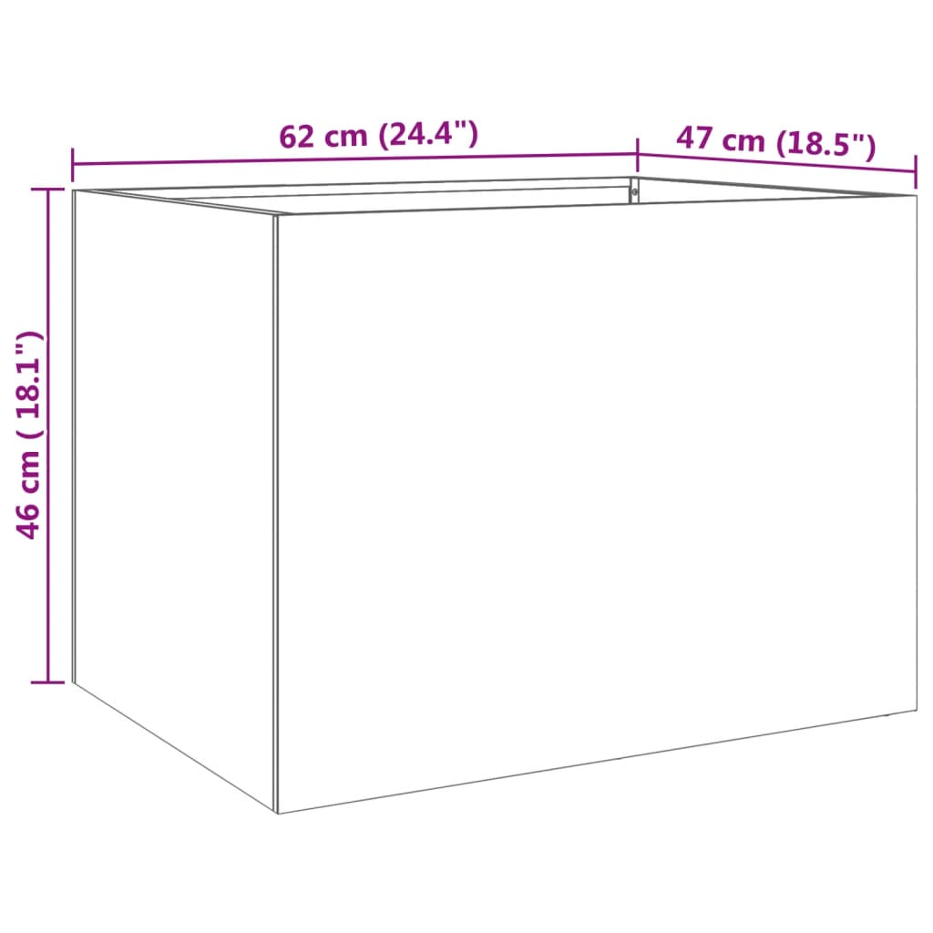 vidaXL Pflanzkübel Silbern 62x47x46 cm Edelstahl