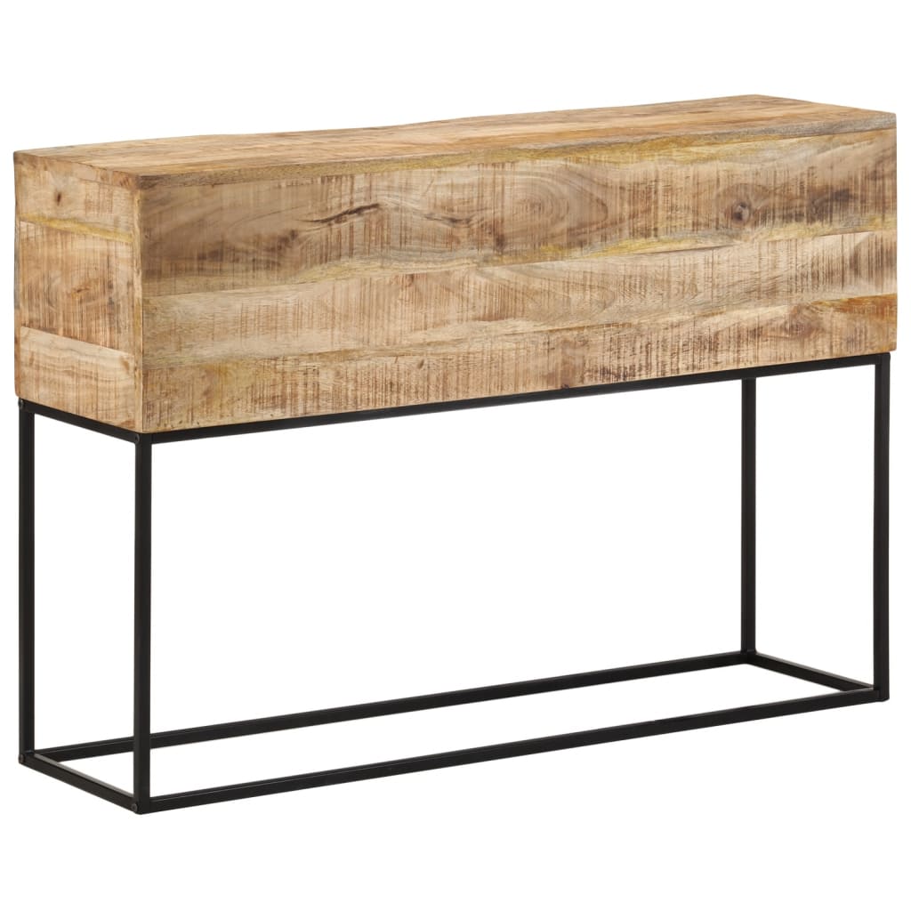 vidaXL Table console 110x30x75 cm Bois de manguier massif brut et fer