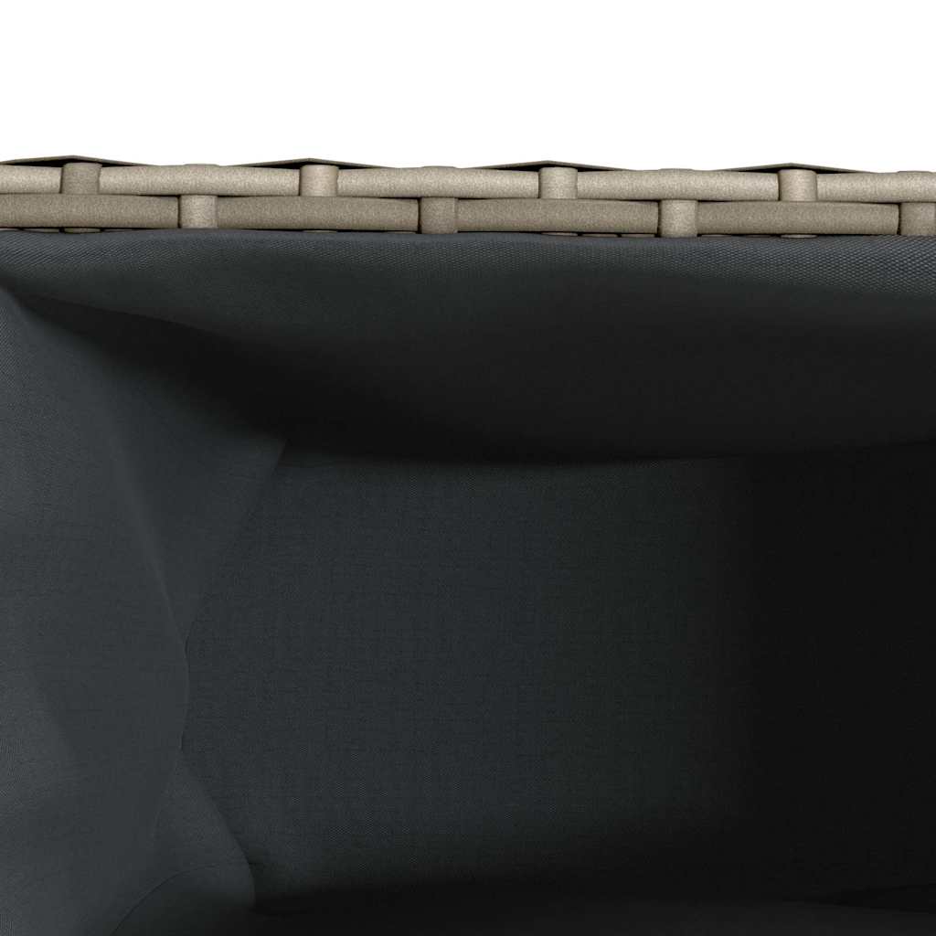 Pflanzkübel mit 2 Töpfen 2 Stk. Grau 90x20x40 cm Poly Rattan