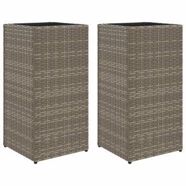 vidaXL Jardinières 2 pcs Gris 30x30x60 cm Résine tressée