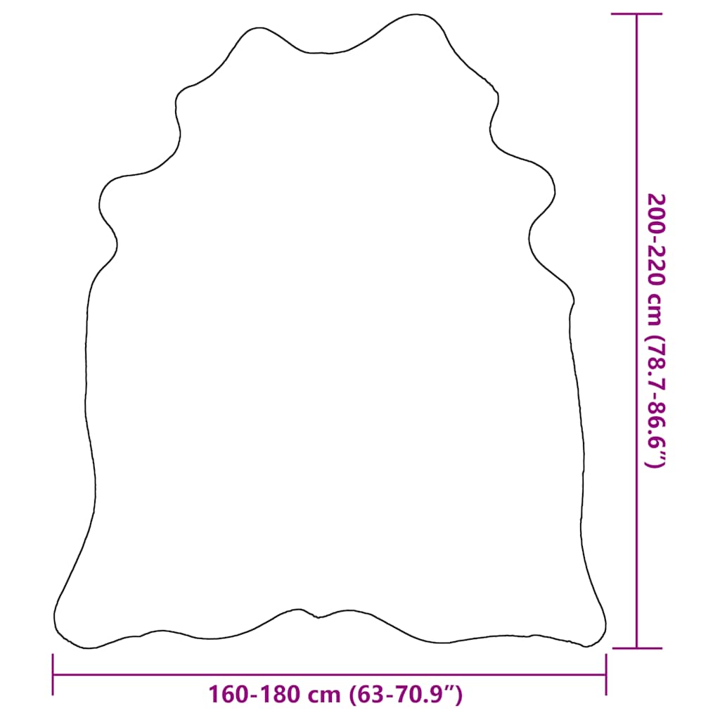 vidaXL Teppich Echtes Rindsleder Schwarz 180x220 cm