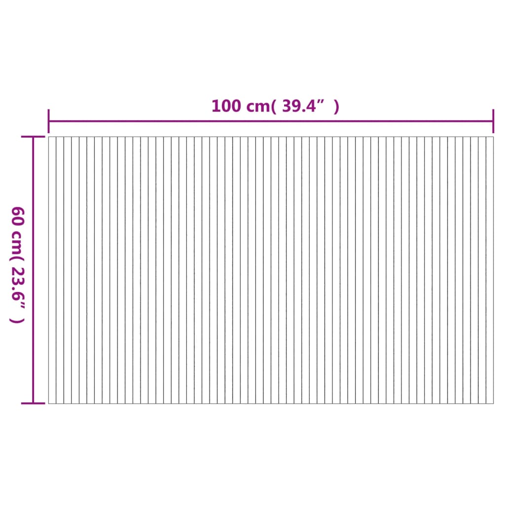 vidaXL Tapis Rectangulaire Noir 60x100 cm Bambou