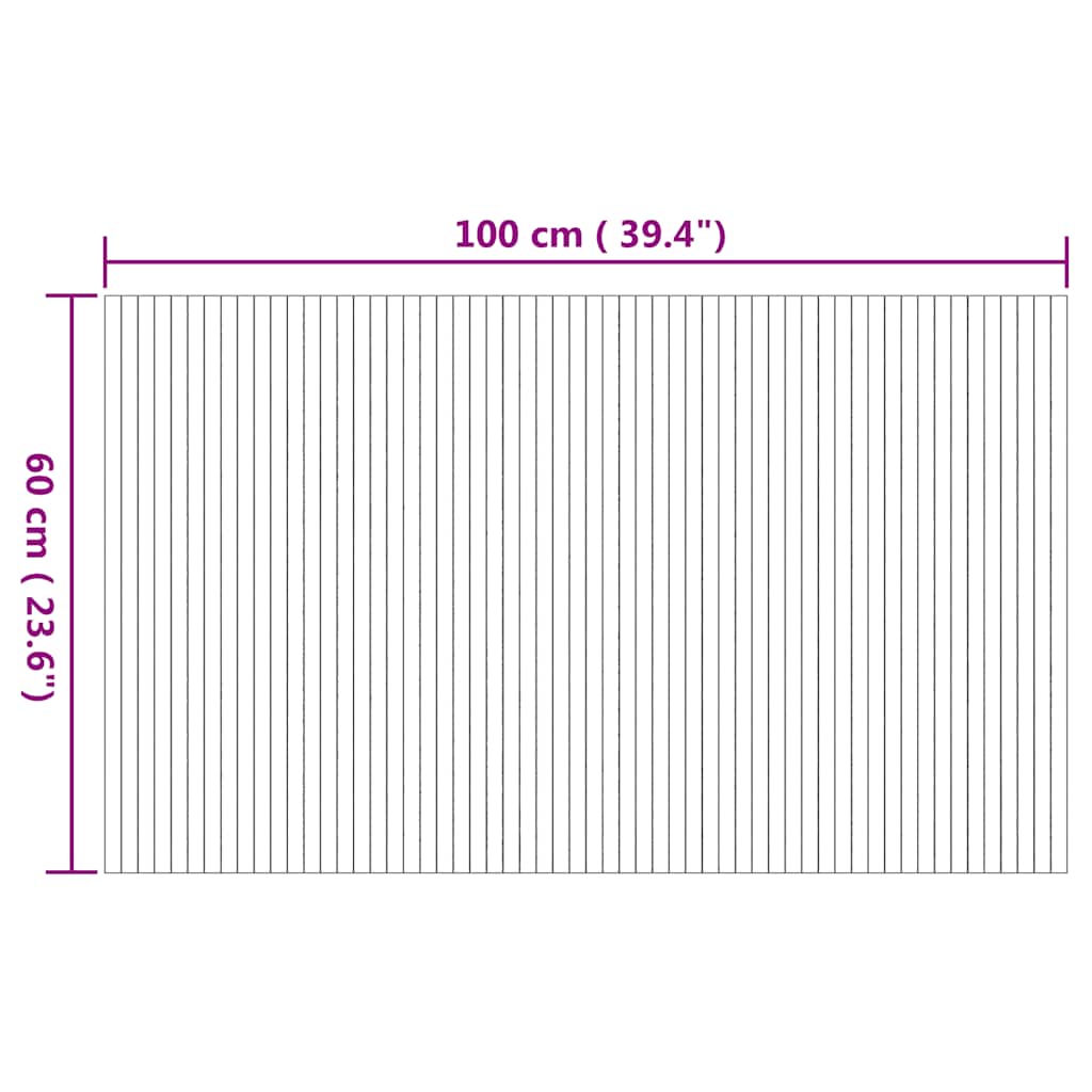vidaXL Tapis rectangulaire Naturel 60x100 cm Bambou