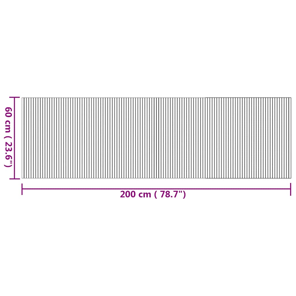 vidaXL Tapis rectangulaire Naturel 60x200 cm Bambou
