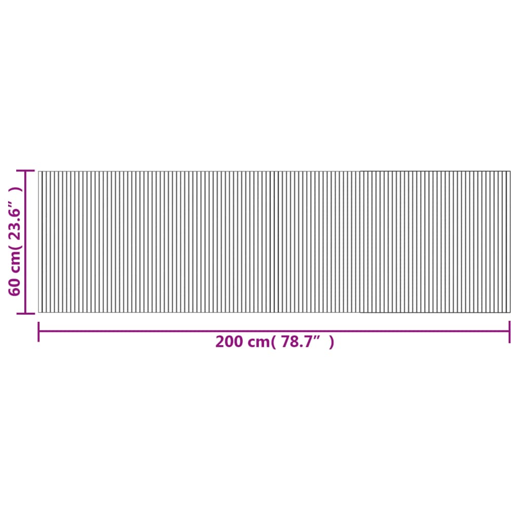vidaXL Teppich Rechteckig Hell Natur 60x200 cm Bambus
