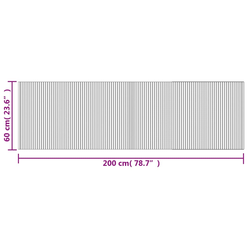 vidaXL Teppich Rechteckig Dunkelbraun 60x200 cm Bambus