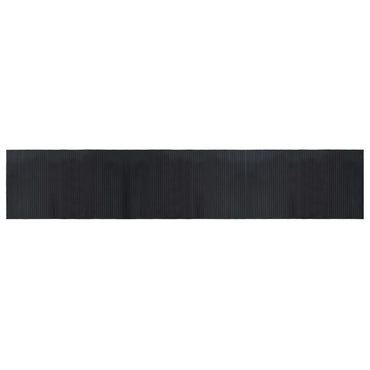 vidaXL Teppich Rechteckig Schwarz 60x300 cm Bambus