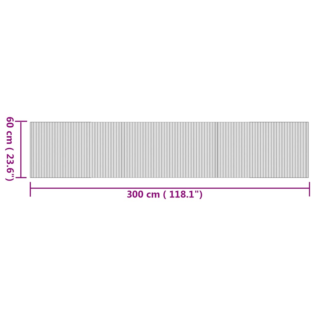 vidaXL Teppich Rechteckig Natur 60x300 cm Bambus