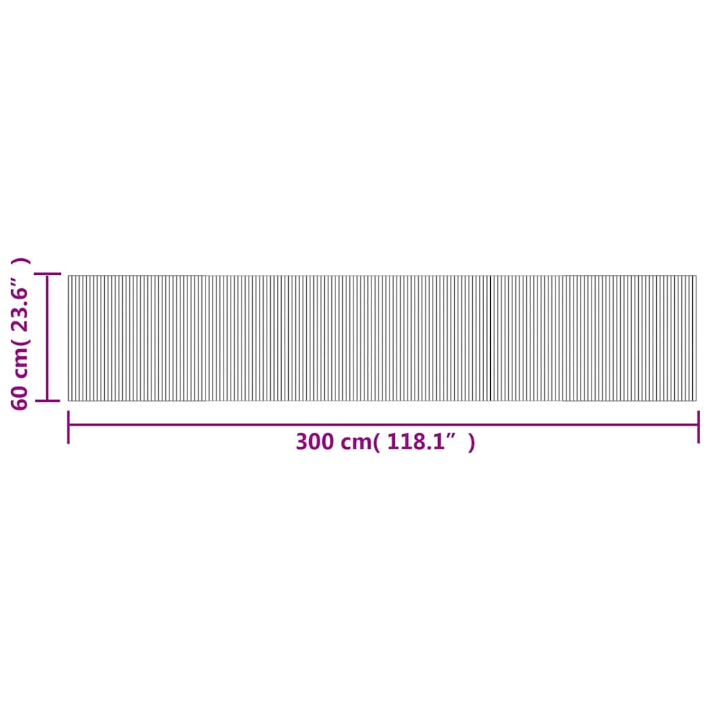 vidaXL Teppich Rechteckig Braun 60x300 cm Bambus