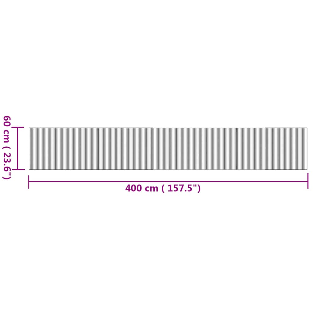vidaXL Teppich Rechteckig Natur 60x400 cm Bambus