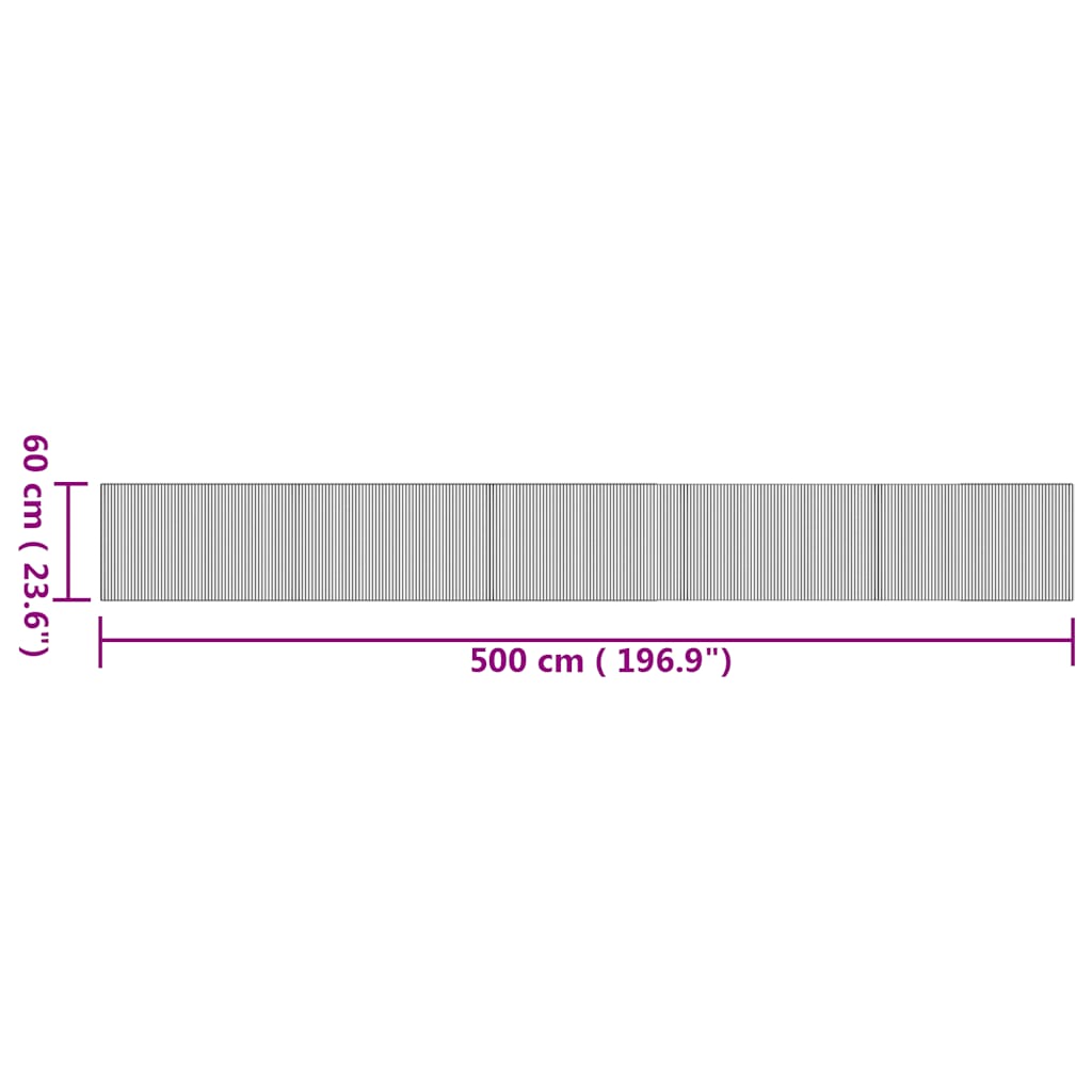 vidaXL Teppich Rechteckig Natur 60x500 cm Bambus