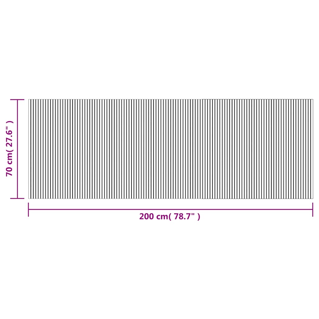 vidaXL Teppich Rechteckig Braun 70x200 cm Bambus
