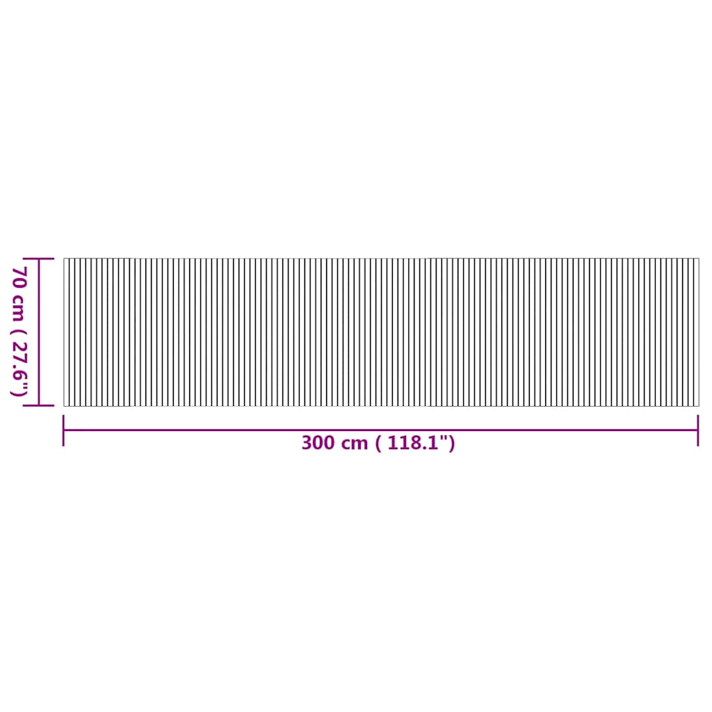 vidaXL Teppich Rechteckig Natur 70x300 cm Bambus
