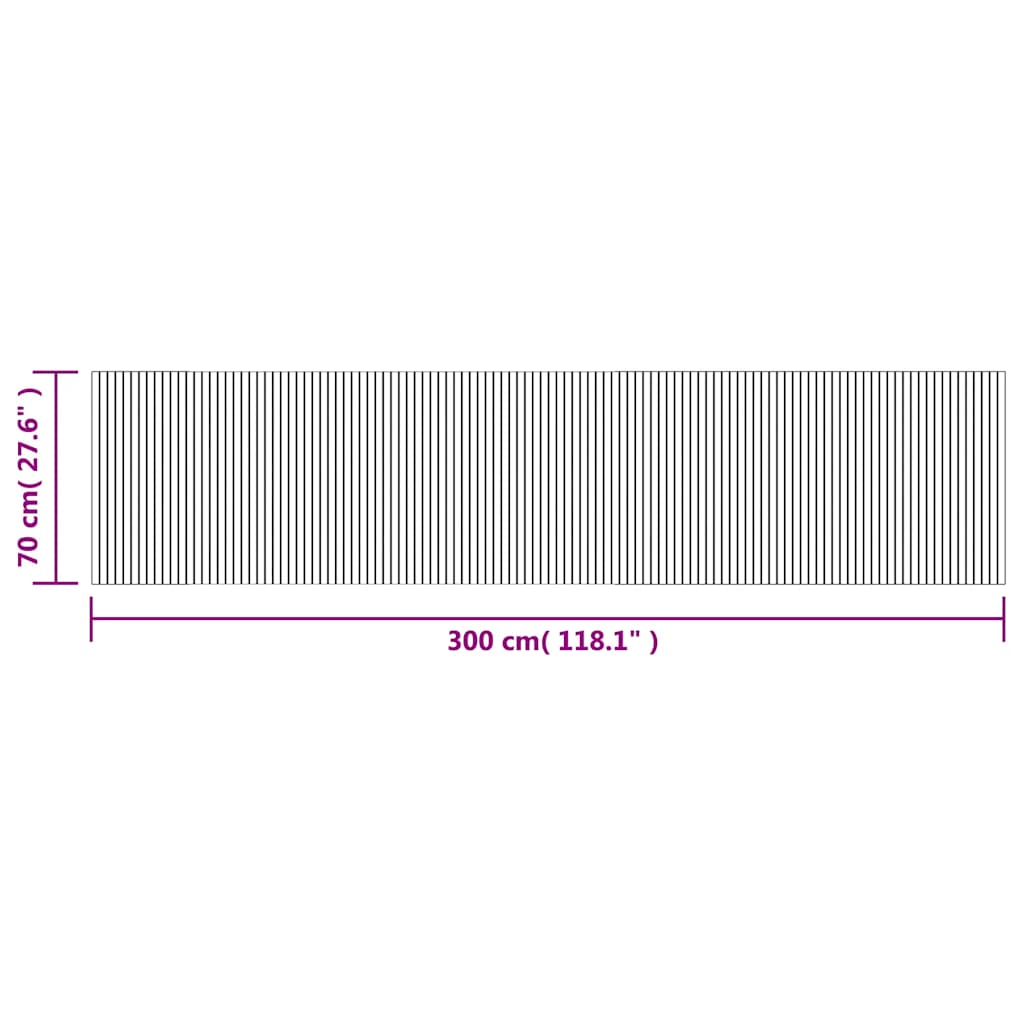 vidaXL Tapis rectangulaire Marron 70x300 cm Bambou