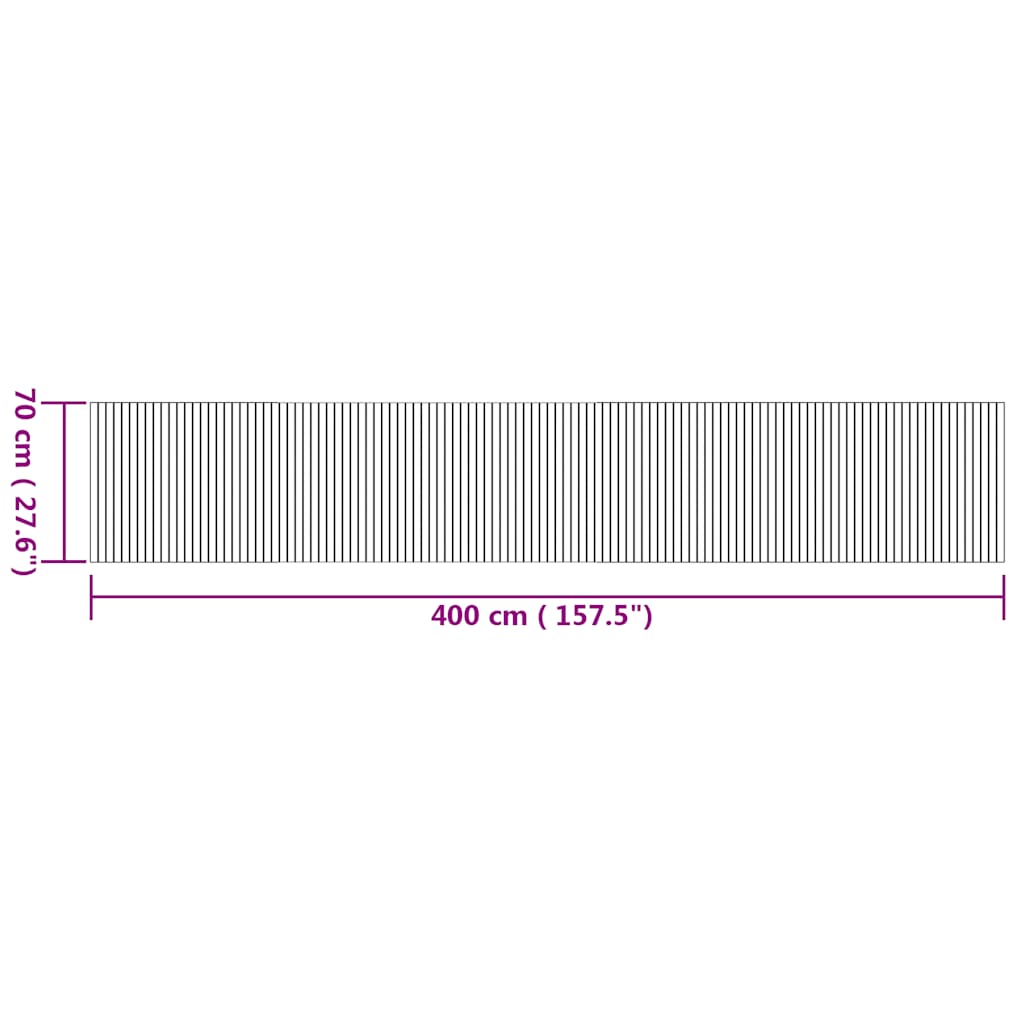 vidaXL Teppich Rechteckig Natur 70x400 cm Bambus