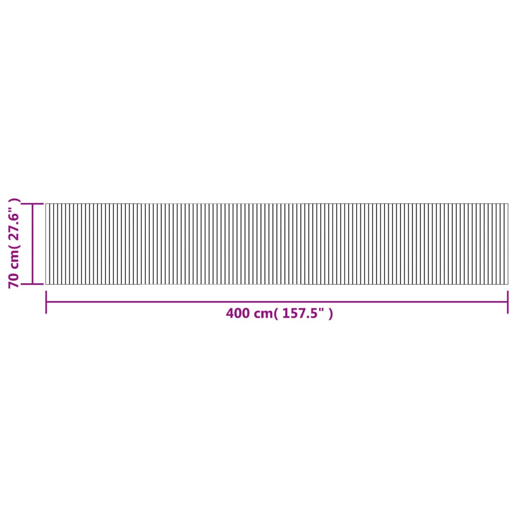 vidaXL Tapis Rectangulaire Nature Clair 70x400 cm Bambou