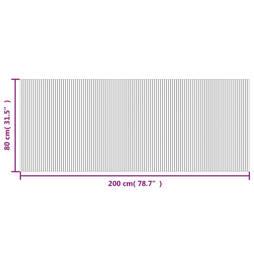 vidaXL Teppich Rechteckig Schwarz 80x200 cm Bambus