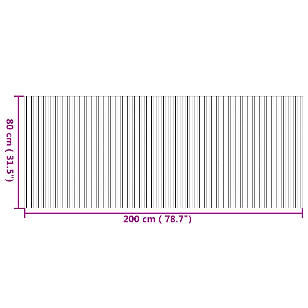 vidaXL Tapis rectangulaire naturel 80x200 cm bambou